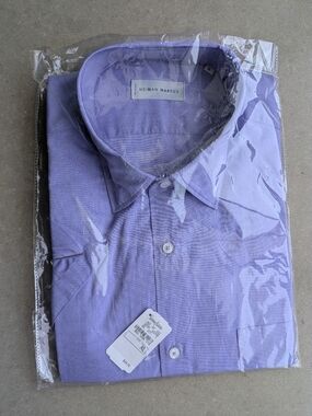 Neiman Marcus Men's Lilac Dress Short Sleeve Shirt XL